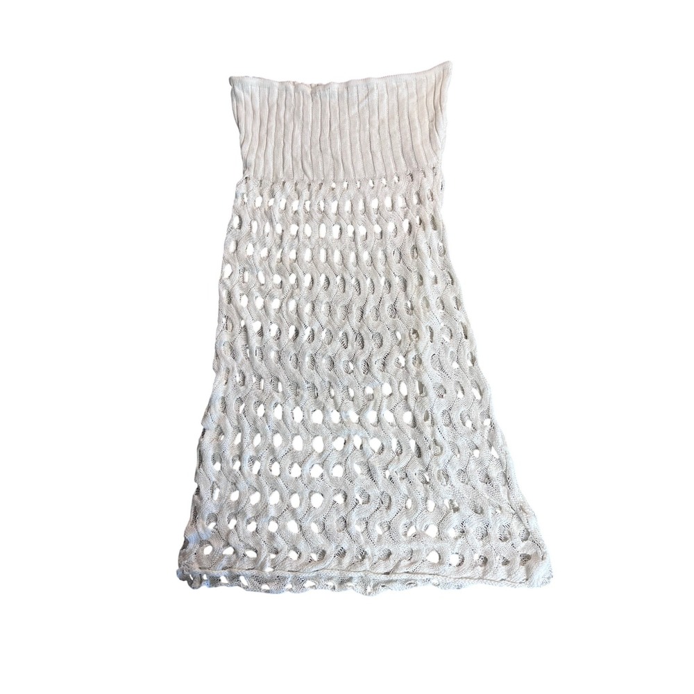 Crochet Open Knit Crochet Drawstring Skirt Women Waist 32 - Picture 5 of 5